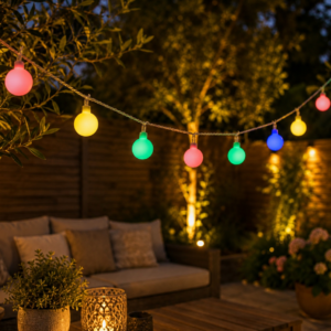 Foryouliving Lichtsnoer 10 Meter voor buiten - 50 Kleur LED Bollen - Koppelbaar Lichtslinger met 8 Functies - Tuinverlichting & Sfeerverlichting - Feestverlichting