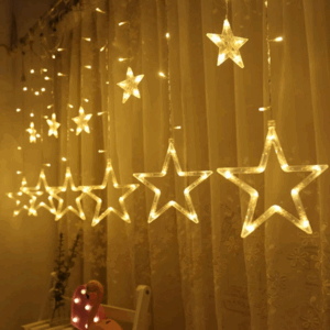 Foryouliving - Kerstverlichting Sterrengordijn - 3,5 meter - Warm Wit - Koppelbaar - Kerstversiering - Kerstdecoratie voor binnen