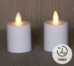 LED kaars Theelicht - 2ST KAARSEN WIT BEWEGENDE VLAM 4,5X8CM 2X2AAA/TIMER